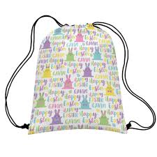 Personalized Easter Fun Colorful Drawstring Bag Easter Tote for Kids  Backpack for Boys for Girls Alternative Easter Basket