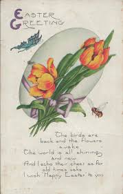 Antique 1923 Easter Greetings Postcard With Bright Orange Day Etsy Easter Greetings Easter Poems Vintage Easter Cards