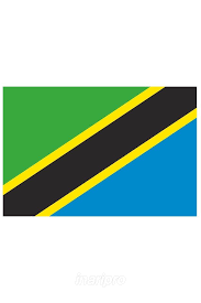 National flag consisting of triangles of green and blue separated by a black diagonal stripe with yellow fimbriations (narrow borders). Kupit Flag Tanzanii Inari