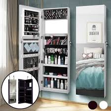 And the songmics wall/door jewelry armoire offers a. Mirrored Jewelry Armoire With Full Length Mirror Wall Door Mounted Cabinet Organizer With Wooden Design For Necklaces Rings Bracelets Wish Wall Mounted Jewelry Armoire Jewelry Mirror Standing Jewelry Armoire