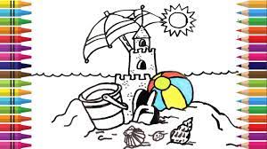 On some pages, the short description of the sand castle is also included. How To Draw Sand Castle Coloring Beach Summer For Kids Videos For Children Youtube