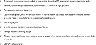 To really understand how ms affects the cells, it helps to have a little a generation ago, medicinal treatment for ms symptoms did not exist. Paroxysmal Symptoms In Multiple Sclerosis Download Table