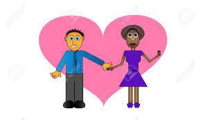 Interracial Cartoon Couple Holding Hands Stock Photo, Picture And Royalty  Free Image. Image 25124222.