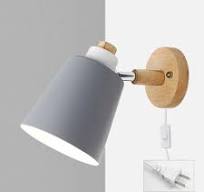 Rotating Reading Lamp with Plug - Final Sale - Gray