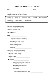 Soalan ujian 1 bm thn 1 2015. Lembaran Kerja Bm Tahun 3