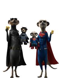 Batman Aleksandr And Superman Sergei With Their Matching Toys Meerkat Loveable