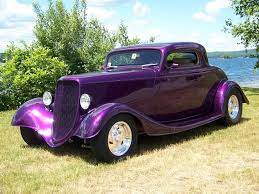 You Will Machine Shop Cafe Beautiful Purple 1933 Ford Coupe Classic Cars Trucks Hot Rods Purple Car Vintage Cars