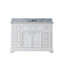 48 In W X 22 In D X 34 In H Vanity In White With Marble Vanity Top In Carrara White Single Bathroom Vanity Bathroom Sink Vanity Marble Vanity Tops