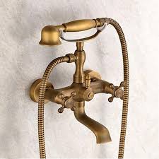 Shop our best selection of bathtub faucets with sprayer at hayneedle, where you can buy online while you explore our room designs and curated looks for tips, ideas & inspiration to help you along the way. Bathtub Faucets Showerheads Senlesen Telephone Style Wall Mount Bathtub Faucet Chrome Two Handles Bathtub Shower Mixer Tap Kitchen Bathroom Fixtures Bathtub Faucets Showerheads