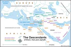 List Of Nations Descended From Noah S 3 Sons Bible Mapping Bible History Bible