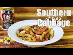Southern Fried Cabbage With Bacon And Sausage Youtube Cabbage And Bacon Fried Cabbage Southern Fried Cabbage
