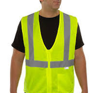 581ETLM Economy Safety Vest: Hi-Vis Vest: Zippered Mesh: ANSI 2