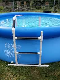 Pvc Pool Ladder Glue All Fittings On Except The Four That Allow You To Remove The Top Fill Both Sides With Water For Weight An Pvc Pool Pool Ladder Tank Pool
