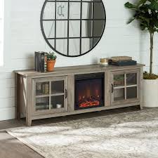 70 Inch Black Fireplace Tv Stand Contemporary 70 Inch Gray Fireplace Tv Stand In 2020 Fireplace Tv Stand Grey Fireplace Tv Stand Grey Fireplace