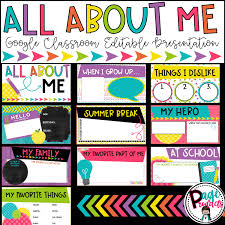 All About Me Editable Google Classroom Presentation Google Classroom About Me Activities All About Me Activities