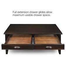 With a modern style, this coffee table will 50 in. Leick Laurent Two Drawer Solid Wood Coffee Table In Chocolate Cherry 10504