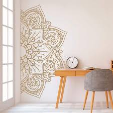 Wall mural renvation of your grey space. Buy Mandala In Half Wall Sticker Home Decor Living Room Removable Vinyl Stickers For Meditation Yoga Wall Art Decals Mural N1 84x42cm Online At Low Prices In India Amazon In
