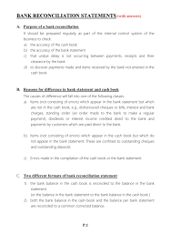 Basic instructions for a bank reconciliation statement. Bank Reconciliation Statements