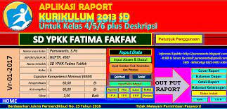 Aplikasi rapor k13 sd semester 2 kelas 4, 5, dan 6 rev.2018. Blog Pengawas Sekolah Purnawanto Aplikasi Nilai Raport Sd Mi Kurikulum 2013 Tahun 2017