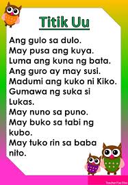 teacher fun files filipino reading passages titik a e i o u