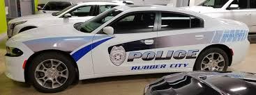 Black And White Police Car Designs White Dodge Charger With Custom Police Graphics Installed For Corporate Auto Rubbercity Fleet Car Graphics Police Cars