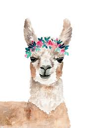 Boho Watercolor Llama Art Print Etsy Art Prints Floral Prints Art Llama Arts