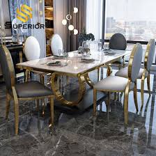 130 x 130 h 75 cm top and leg in marble, support panel in wood. China Gold Metal Frame Artificial Marble Dining Table With High Quality China Home Furniture Set Dining Furniture