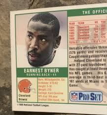 Earnest Byner Pro Set 1989 Football Cards. Cleveland Browns