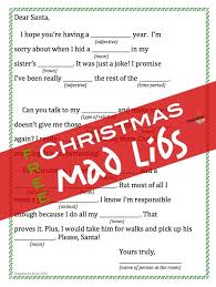 Free Printable Christmas Mad Libs Christmas Mad Libs Free Christmas Printables Elementary Writing Prompts