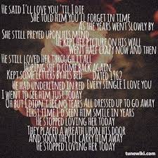 Rest In Peace Lyricart For He Stopped Loving Her Today Single Version By George Jones Country Music Lyrics Quotes Country Music Lyrics