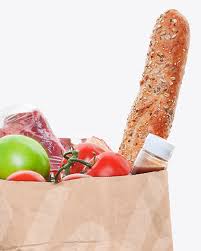 Download Kraft Paper Bag With Food Mockup In Bag Sack Mockups On Yellow Images Object Mockups