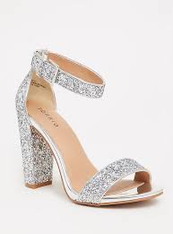 Silver Glitter Ankle Strap Sandal Ww Ankle Strap Heels Fashion Heels Ankle Strap Sandals