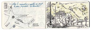 Maubec And The Luberon Cross Hatching Sketches Gel Pens