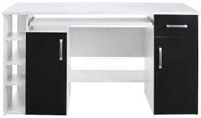 Computertisch schreibtisch schwarz weiß buche. Schreibtisch Tim Mit 5 Fachern Und Tastaturauszug Online Kaufen Otto