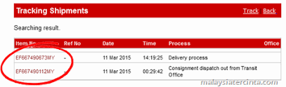 Notify receiver via email on tracking statuses. Poslaju Track N Trace Kurierkilat
