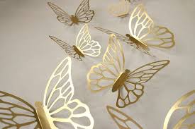 Download Butterfly Stickers Gold Butterfly Wall Decals 3d Paper Butterfly Wall Decor Butterfly Wall Art 3d Butterfly Wall Art