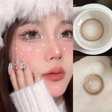 Lens Kính áp tròng 681 Brown LUNA EYES không giãn 14.0mm JOLLY STORE