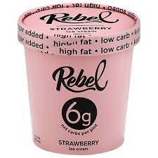 Rebel ice cream is one of the lowest net carb ice cream brands on the market. Rebel Ice Cream Keto No Sugar Strawberry 1 Pint 473 Ml Jewel Osco