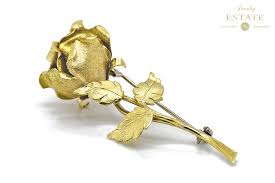 yellow rose brooch