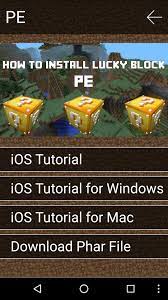 Just put the zip file . Lucky Block Mod For Mcpe Pc For Android Apk Download