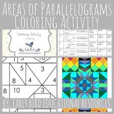 Areas Of Parallelograms Coloring Activity This Worksheet Is A Fun Way For Students To Practi Color Activities Fun Math Activities Teacher Created Resources