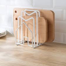 Maybe you would like to learn more about one of these? Amazon Com Sunfcon Cutting Board Rack Chopping Board Organizer Pot Pan Lids Holder Thin Bakeware Baking Tray Drying Display Stand Kitchen Countertop Cupboards Cabinet Office Sturdy Metal 4 92x5 7x8 47 In White Home Kitchen