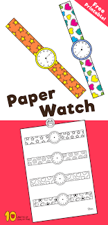 Free Printable Paper Watch Freeprintable Paper Watch Art For Kids Preschool Fun