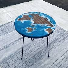 Island Beach Ocea Sea Design Epoxy Resin Coffee Table Round Diy Resin Table Resin Table Coffee Table