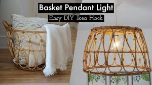 The contrast between the wicker of the basket and the crisp, clean look of the rest of the room is on point! Diy Basket Pendant Light Easy Ikea Hack In Just A Few Minutes Ety Youtube