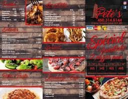 A listing on allmenus.com does not necessarily reflect our affiliation with or endorsement of the listed restaurant. Pete S Pizza Menu