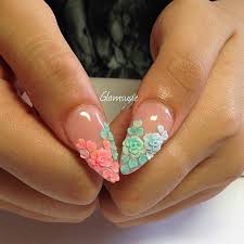 The first acrylic nails were plastic nails that were pressed on the natural nail and provided none of the benefits applying acrylic nails on your own is inadvisable and should be best left to professionals. Glamsusie Acrylic Flowers On Nails Flower Nails Floral Nails 3d Flower Nails