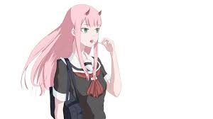 See the handpicked zero two wallpaper 1920x1080 images and share with your frends and social sites. Download 1920x1080 Darling In The Franxx Zero Two School Uniform Pink Hair Horns Lollipop Wallpapers For Widescreen Wallpapermaiden