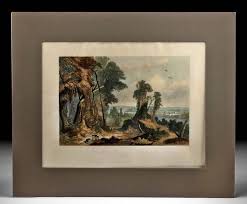 1st Ed. Karl Bodmer Aquatint, New Harmony On The Wabash