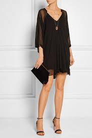Black Fleurette Silk Chiffon Mini Dress Diane Von Furstenberg Mini Dress Chiffon Mini Dress Diane Von Furstenberg